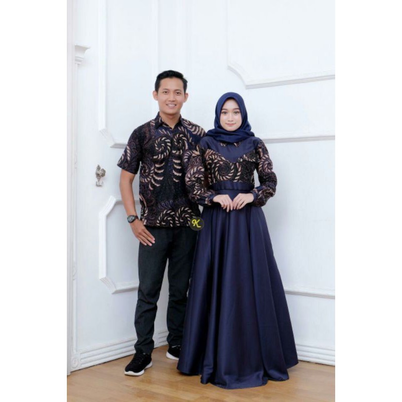 GAMIS BATIK COUPLE BAJU MUSLIM GAUN PAKAIAN WANITA KEBAYA PEREMPUAN