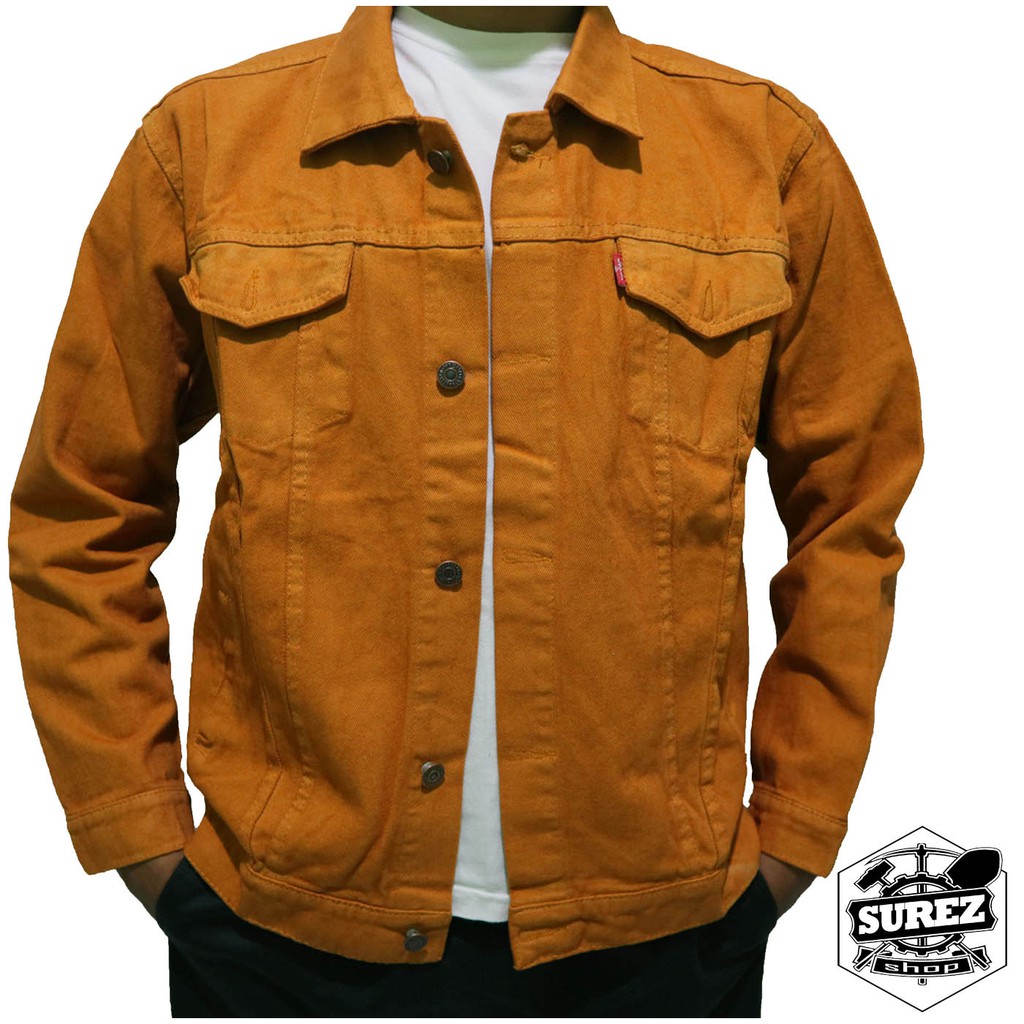 Jual Jaket Jeans Coklat / Jaket Denim Coklat | Shopee Indonesia