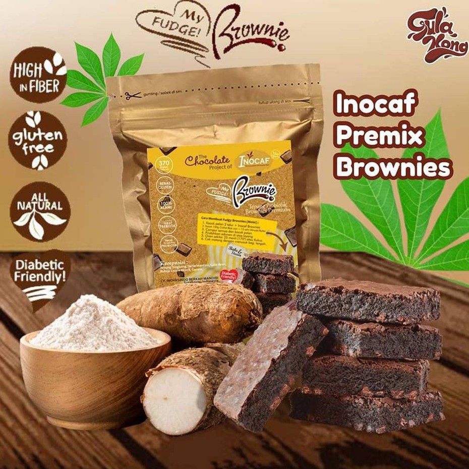 GULAKONG Inocaf Premix Brownies 240g / Gula Kong Tepung Mocaf Brownies