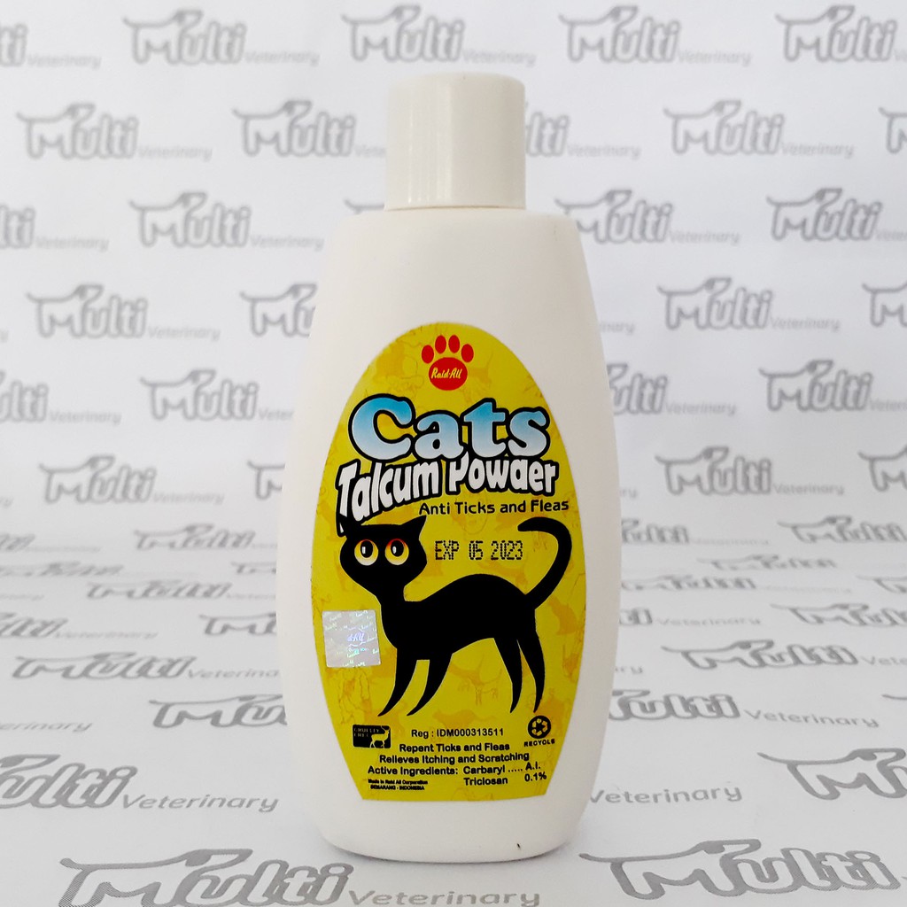 CATS Talcum Powder Raid all Anti Ticks and Fleas 100 gr Bedak Kucing