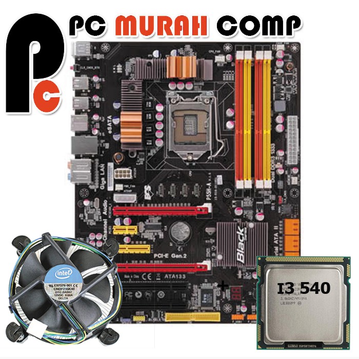 Paket Motherboard Intel ATX 1156 ECS P55 Plus Processor i3 540 Shopee
