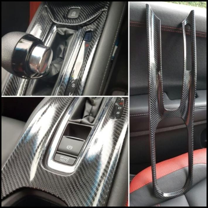 Jual Honda Hrv Center Console Panel Carbon Printing Cover, Gear Shift