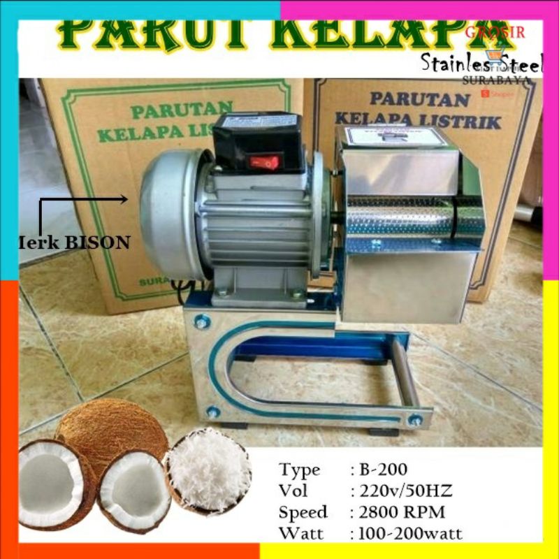 Jual MESIN PARUT KELAPA STAINLESS STELL/MESIN PARUT KELAPA LISTRIK(04)