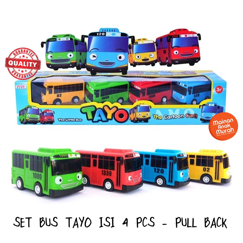 Jual Mainan Mobil Bus Tayo Kecil 4Pcs Set Makassar | Shopee Indonesia