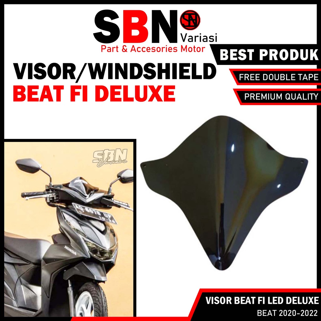 Jual Visor Beat New LED Deluxe Winshield Motor Bit Fi Tahun 2020 2021