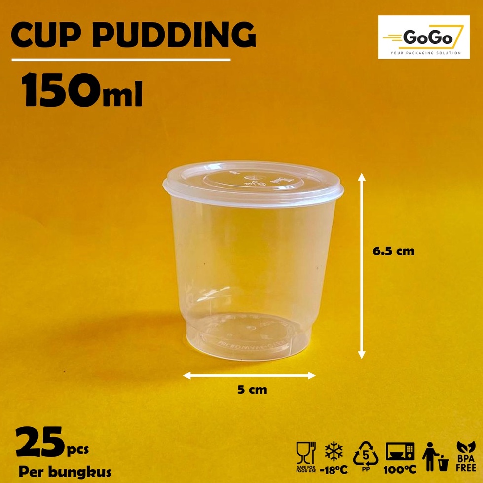 Jual Tempat Pudding Plastik / Cup Pudding 150 ml Shopee Indonesia