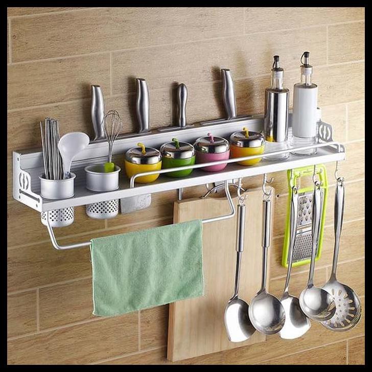 Rak Dinding 60Cm Dapur Aluminium/ Tempat Bumbu Pisau Dan Alat Dapur - 40Cm  | Shopee Indonesia