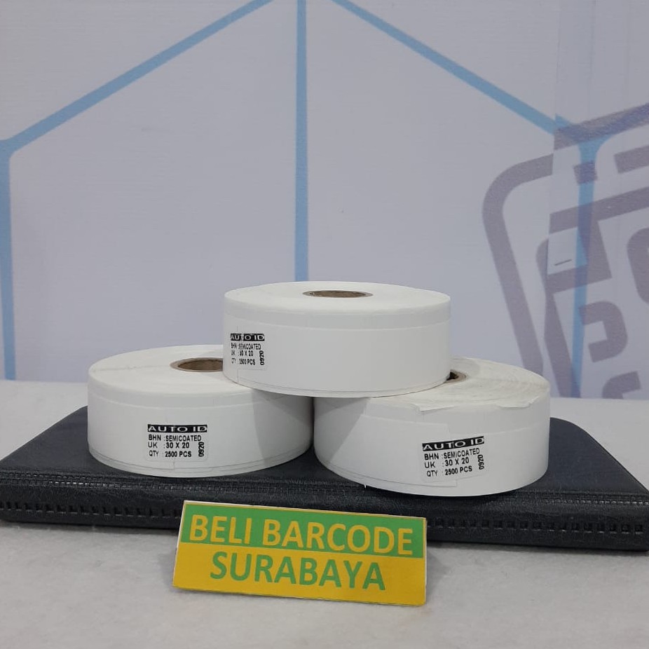 LABEL BARCODE SEMICOATED uk. 30X20 - 30 X 20 - 30mmX20mm @2500 | Shopee  Indonesia