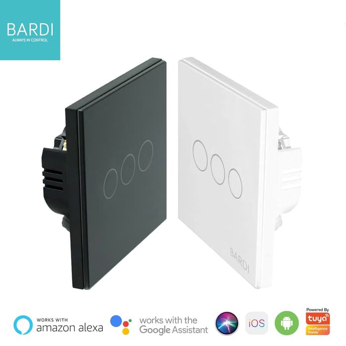 Bardi Smart Light Wallswitch Touch WiFi EU 3 Gang White/Black
