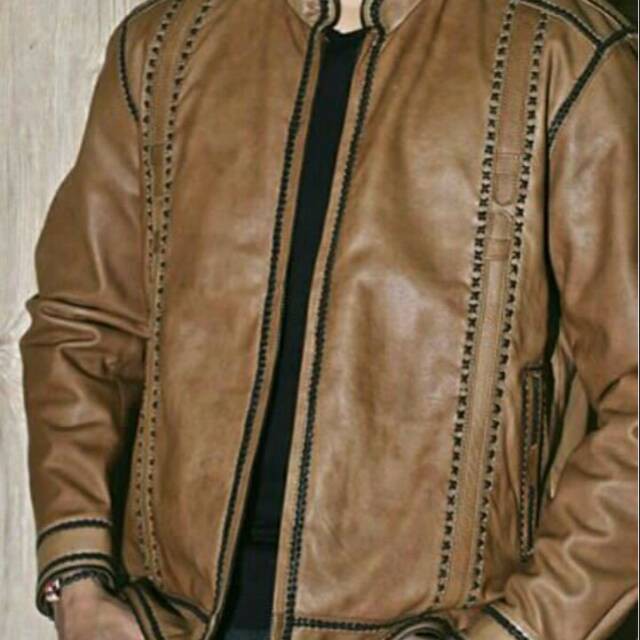 Jual Garansi 5 Tahun Jaket Kulit Original Jaket Kulit Domba Model Sulam Warna Coklat Muda Original | Shopee Indonesia