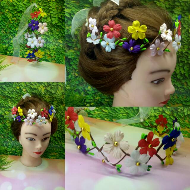 FLOWER CROWN 11 BUNGA MIX MAHKOTA BUNGA KEPALA WOMEN