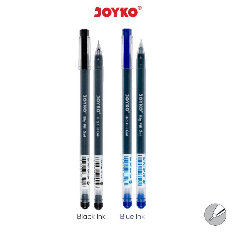Jual (12 Pcs) Pulpen Ballpoint JOYKO GP330 Big Fill Gel Pen Hitam