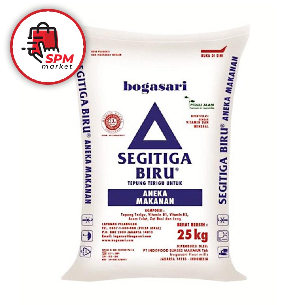 Tepung Terigu Segitiga Biru Bogasari Karung 25 kg | Shopee Indonesia