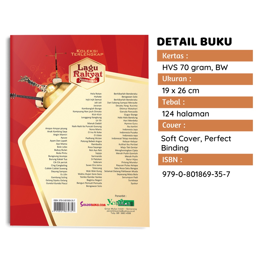 BUKU LAGU WAJIB NASIONAL DAN DAERAH MUSIK &amp; LAGU RAKYAT NUSANTARA | Shopee  Indonesia