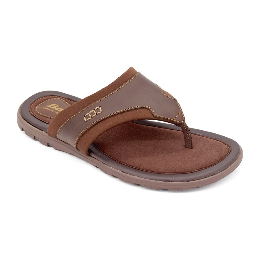 Bata Sandal Pria Qanza Brown 8744206 Shopee Indonesia