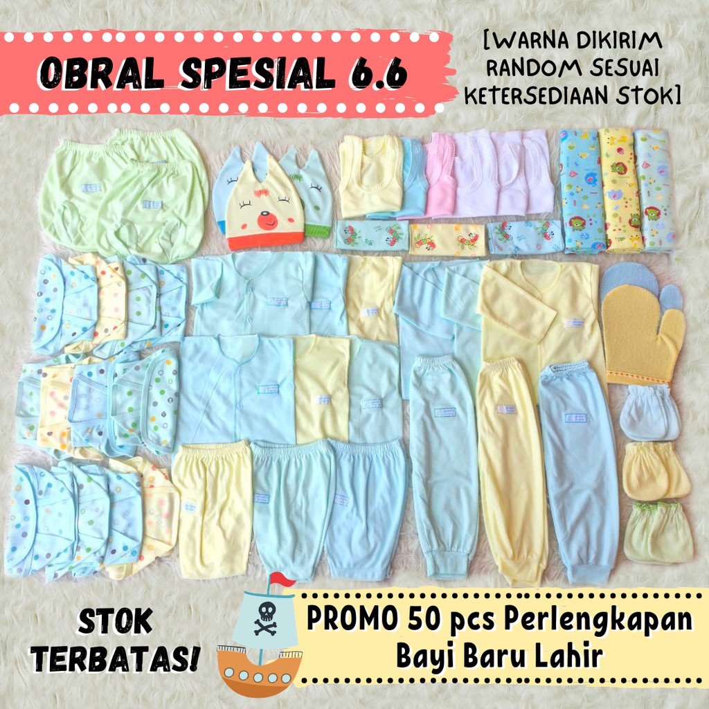PROMO 50pcs Perlengkapan Bayi Baru Lahir New Born Baju