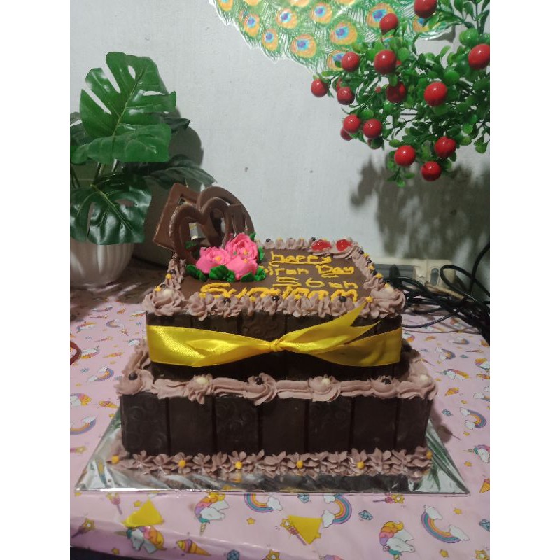 Jual Kue Tart Tingkat 2 Pagar Coklat | Shopee Indonesia