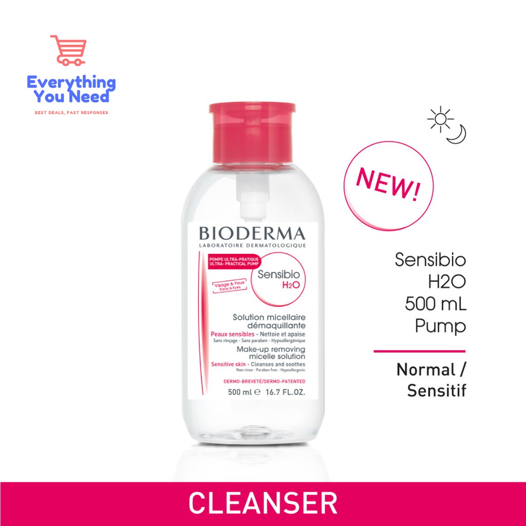 Bioderma Sensibio H2O Micellar Water Pump 500 Ml Shopee Indonesia