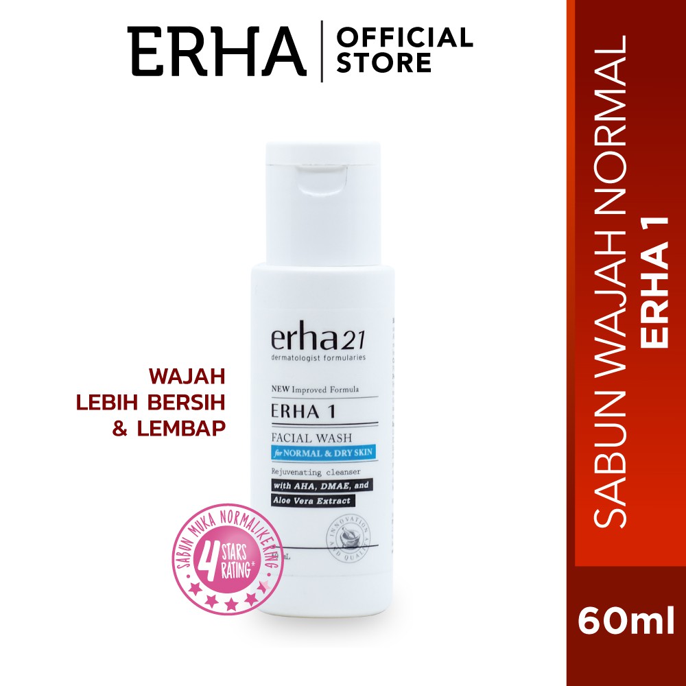 Erha 1 Facial Wash For Normal & Dry Skin with AHA, DMAE & Aloe Vera
