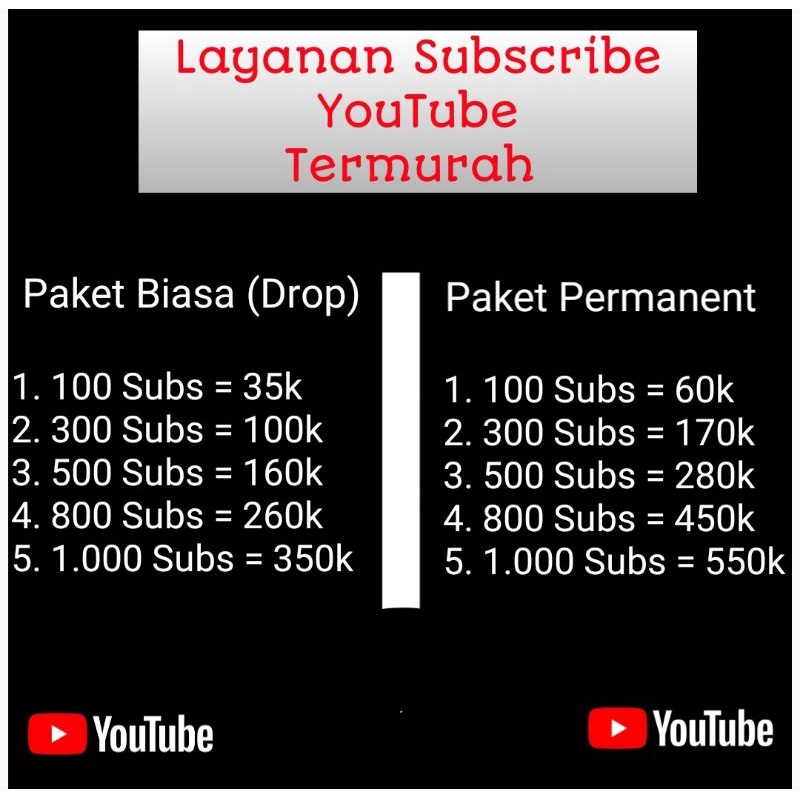 PROMO SUBSCRIBE YOUTUBE PERMANENT, YOUTUBE SUBSCRIBE MURAH | Shopee  Indonesia