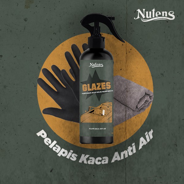 Nutens Glazes Pelapis Kaca Anti Air Efek Daun Talas Water Repellent