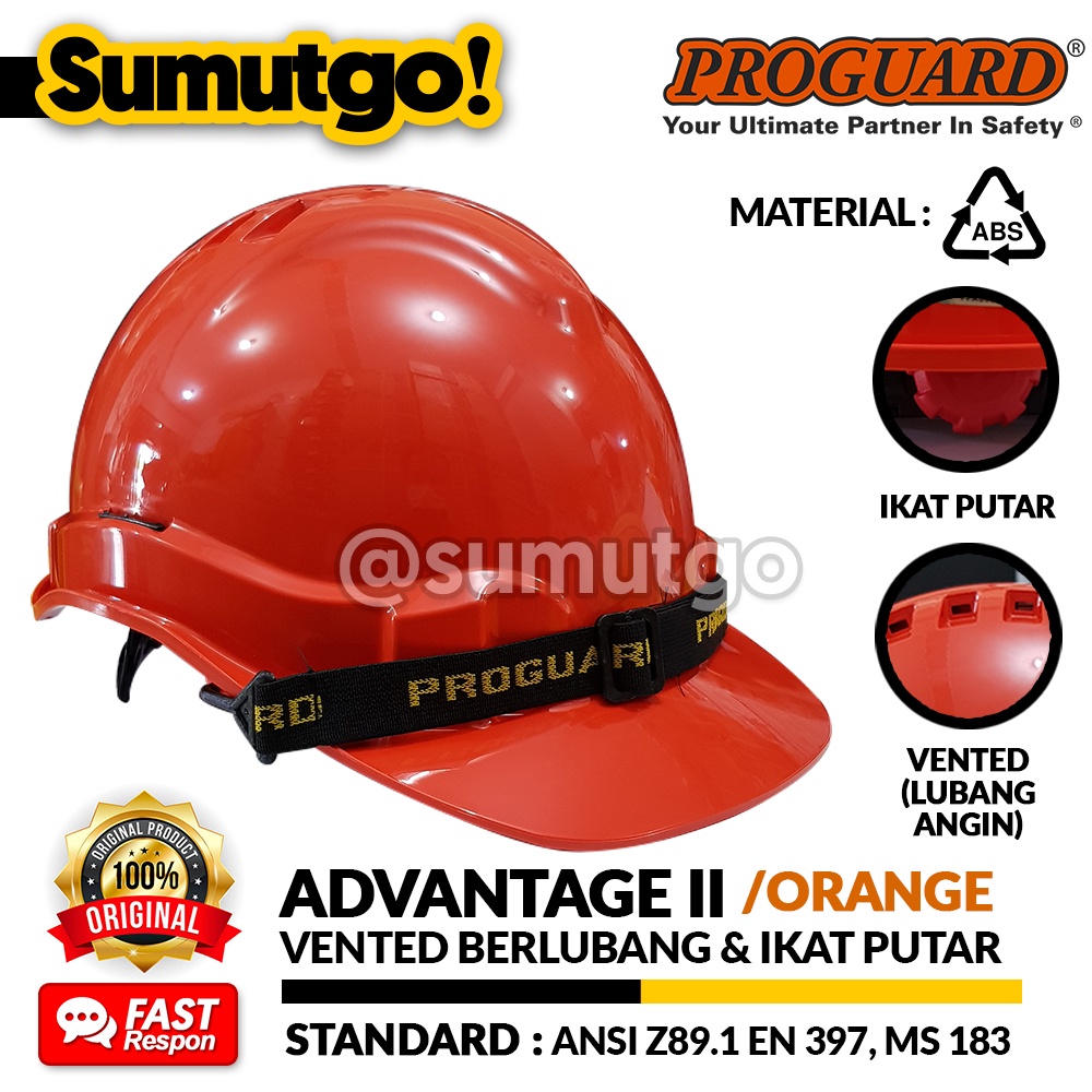 Jual Proguard Advantage 2 II Safety Helmet Stealth Lock Fastrac Orange