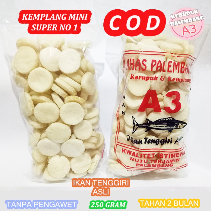 KEMPLANG MINI IKAN TENGGIRI KERUPUK MINI SUPER KHAS PALEMBANG 250GR