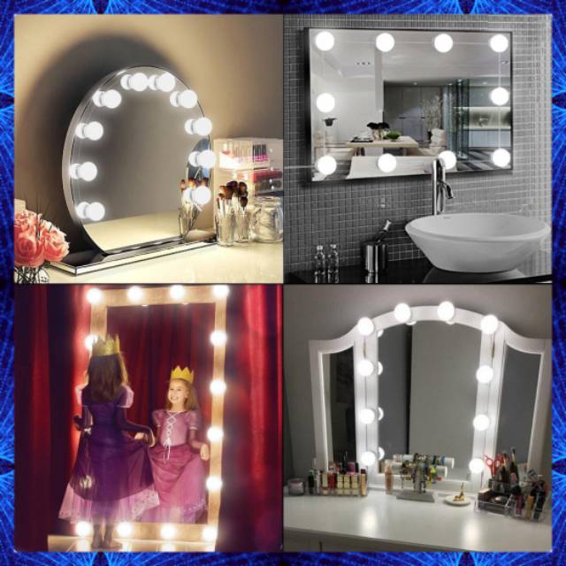 Jual LED 3color Vanity Light Kit Mirror Bulb Headlight Bulbs Kit (10 Bulb)LAMPU LED MEJA RIAS