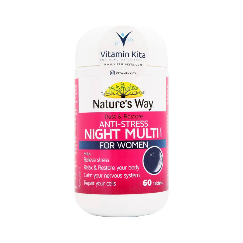 Natures Way rest & Restore AntiStress night Multivitamin for Women (60