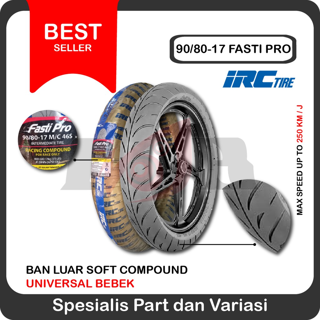 Jual Irc 90/80-17 Fasti Pro Soft Compound Racing Ban Luar Motor Bebek Balap | Shopee Indonesia