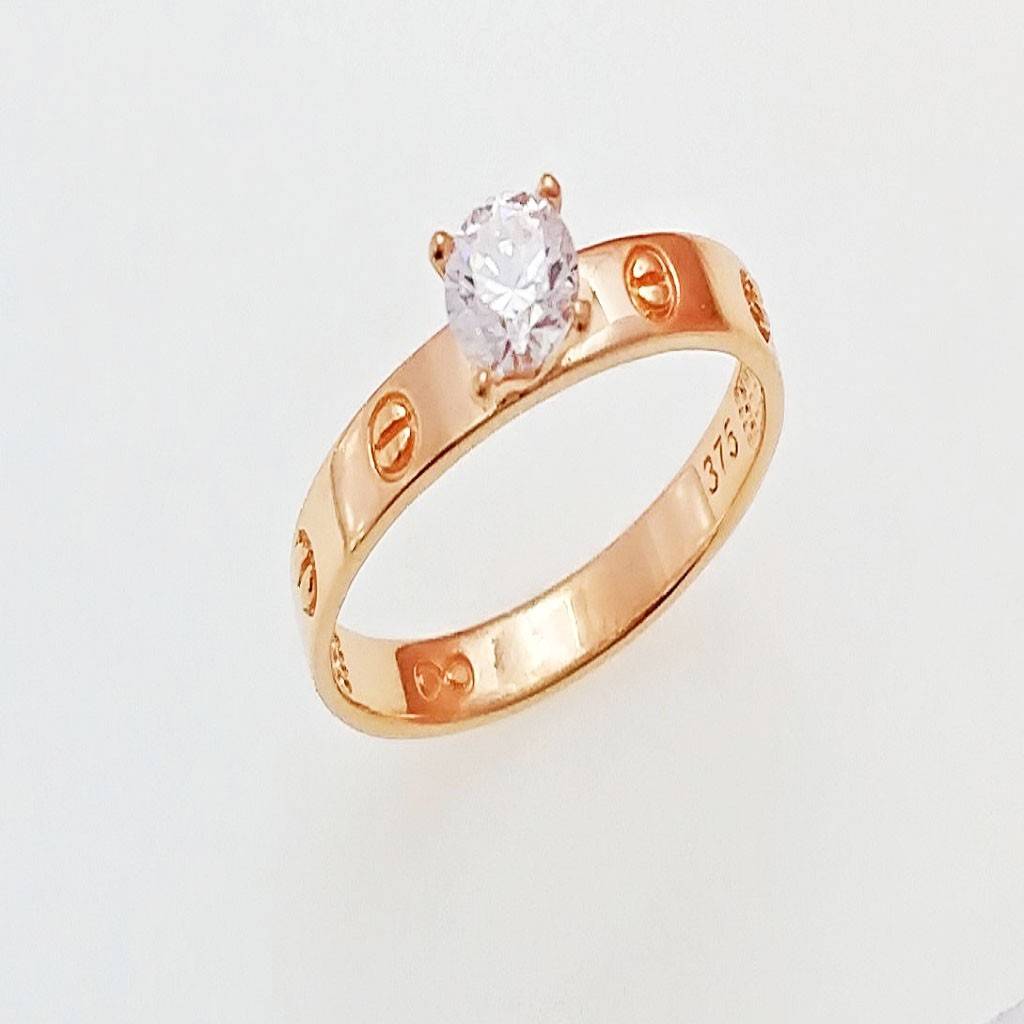 CINCIN CEWEK EMAS ASLI KADAR 6K MOTIF SIMPLE MATA SATU
