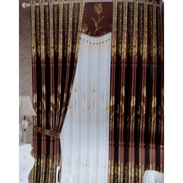 Jual Gorden Korden Minimalis Mewah Coklat Emas | Shopee Indonesia