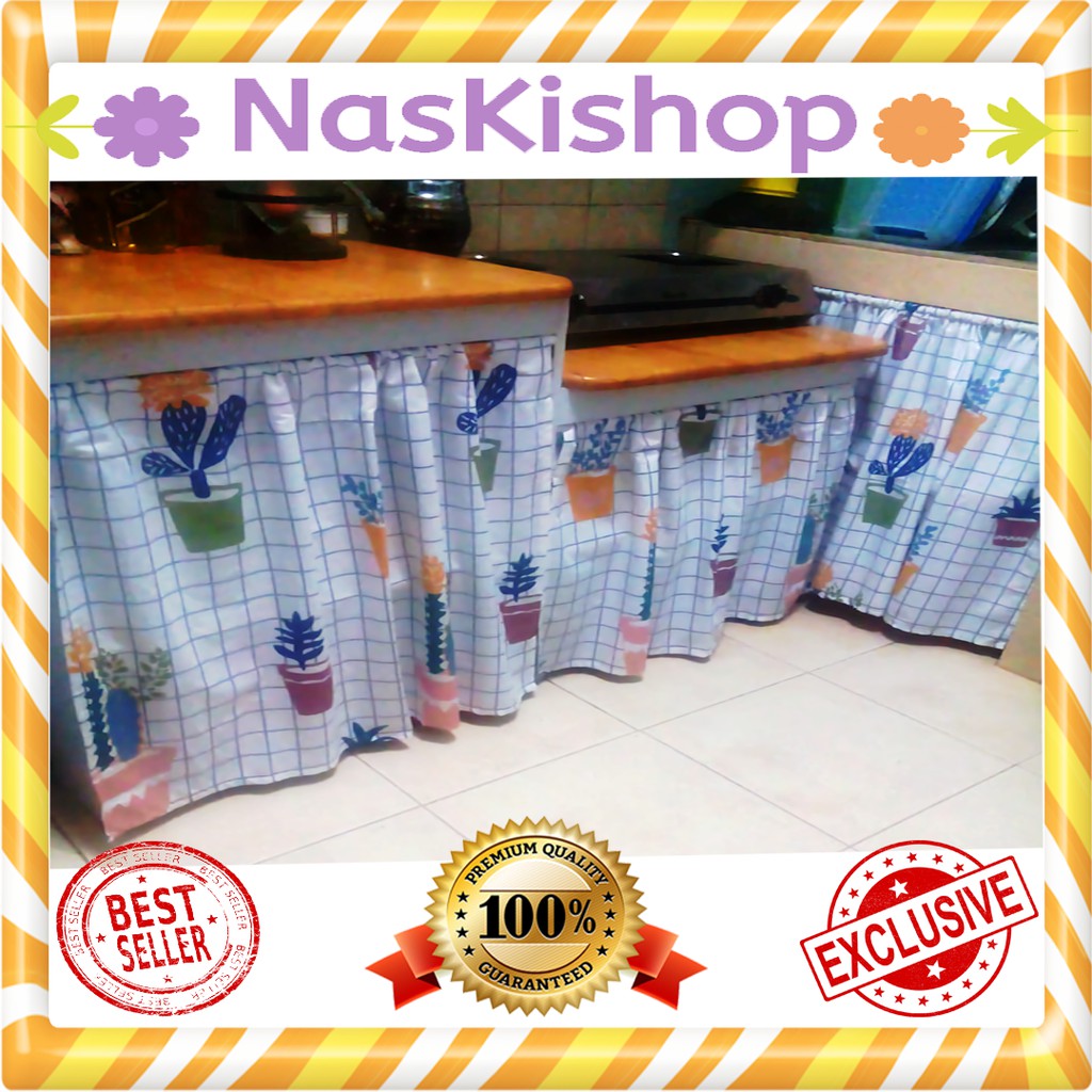 TERLARIS! gorden dapur gorden kolong dapur / gorden bawah kompor gorden