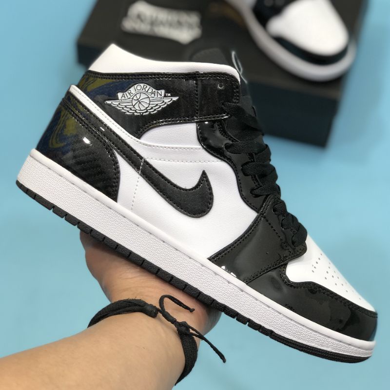 Jual Air Jordan 1 Mid All Star Carbon Black White | Shopee Indonesia