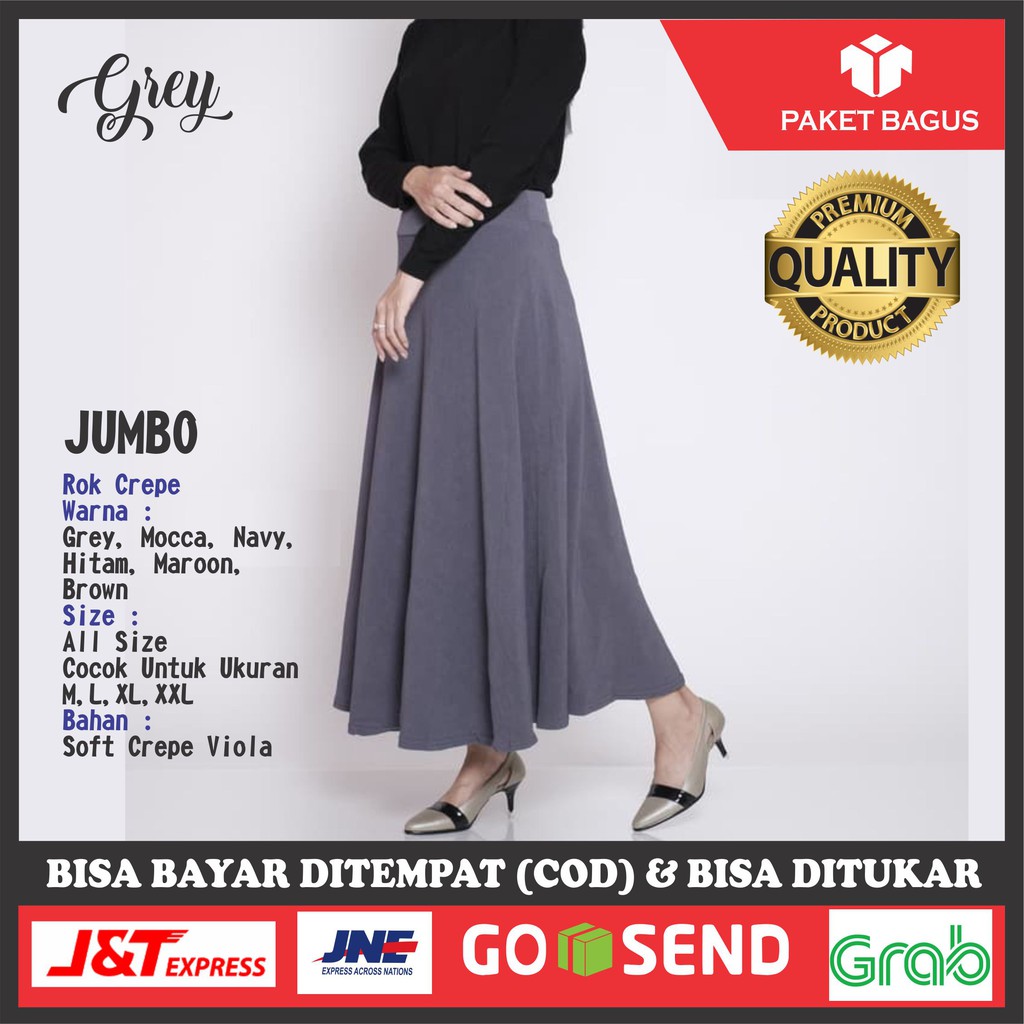Rok Panjang Wanita Flare Segi 8 Rok Wanita Crepe Import Cewek Rok Premium Rok Terbaru Model