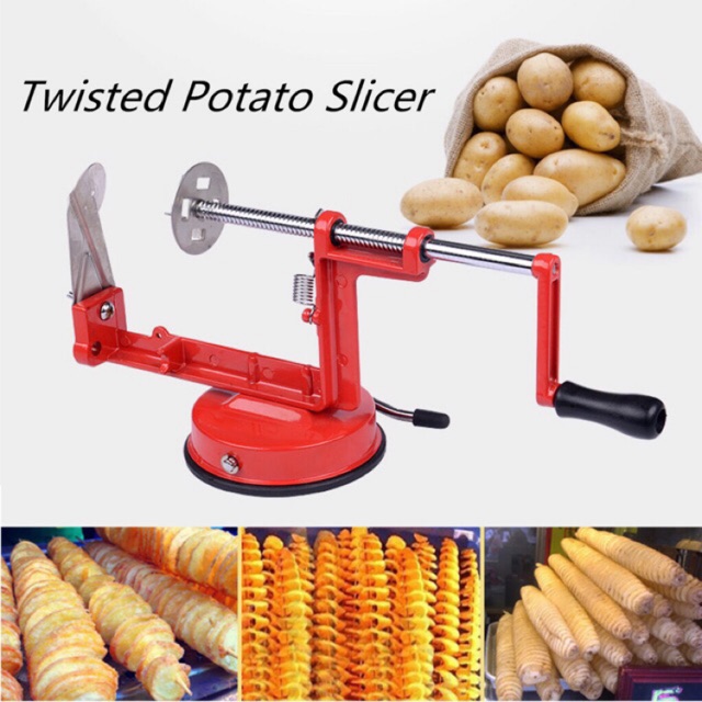 Mesin Alat Pemotong Pengiris Pembuat Kentang Ulir Melingkar Spiral Potato Slicer Stick Sate
