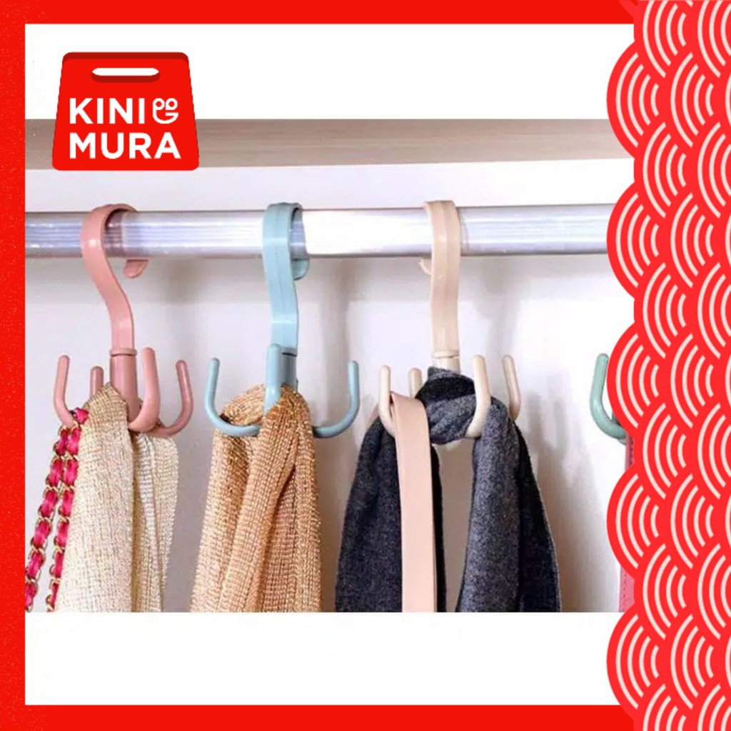 Hanger Cabang Gantungan Cantol Hijab Handuk Baju Dinding Serbaguna
