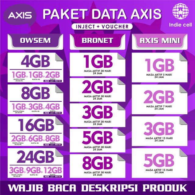 PAKET DATA AXIS 24 JAM Shopee Indonesia