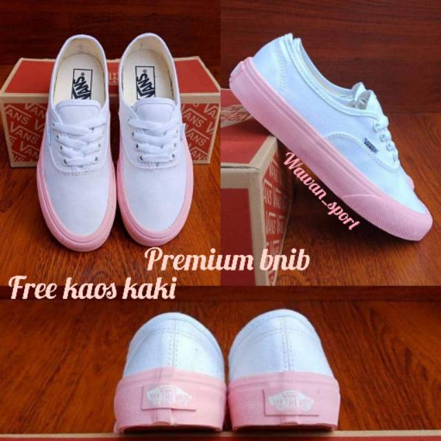 (BISA COD )VANS PUTIH PINK 100 IMPORT CINA WAFLE IFC Shopee Indonesia
