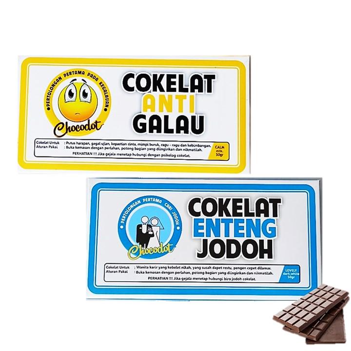 Jual Chocodot Cokelat Anti Galau 50 Gr + Chocodot Cokelat Enteng Jodoh 50 Gr | Shopee Indonesia