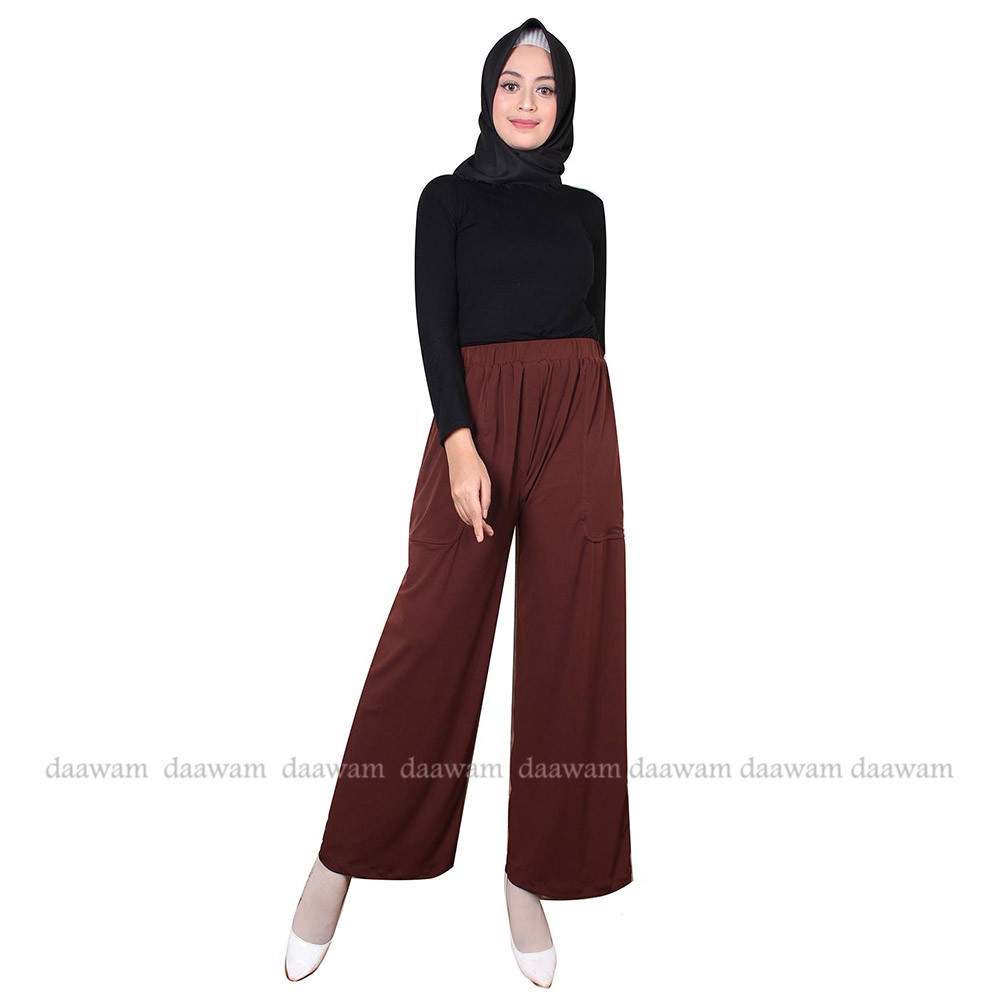 Jual Daawam Ori Celana Kulot Muslimah Ukuran Jumbo Warna Coklat Tua,Bahan Original Jersey | Shopee Indonesia