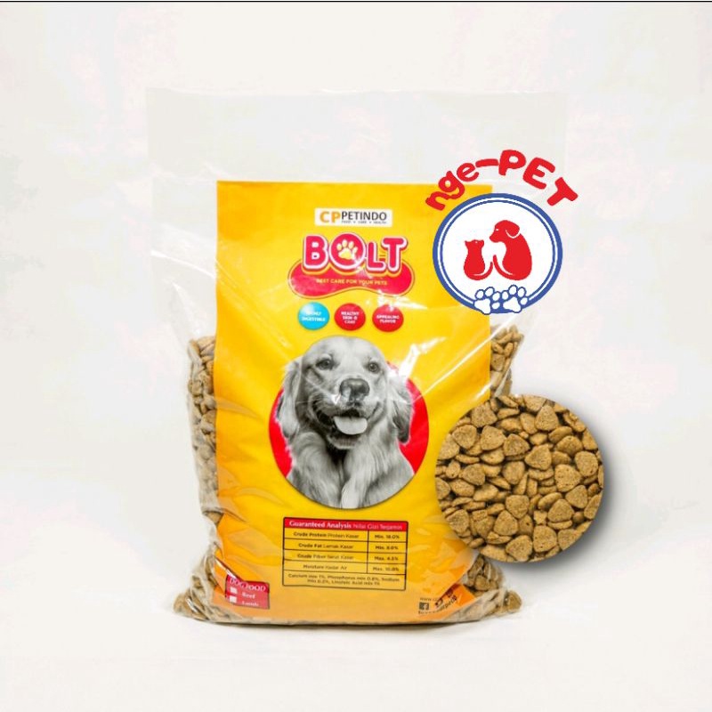 Jual BOLT DRY DOG FOOD 1KG (REPACK) MAKANAN ANJING KERING 1KG (REPACK