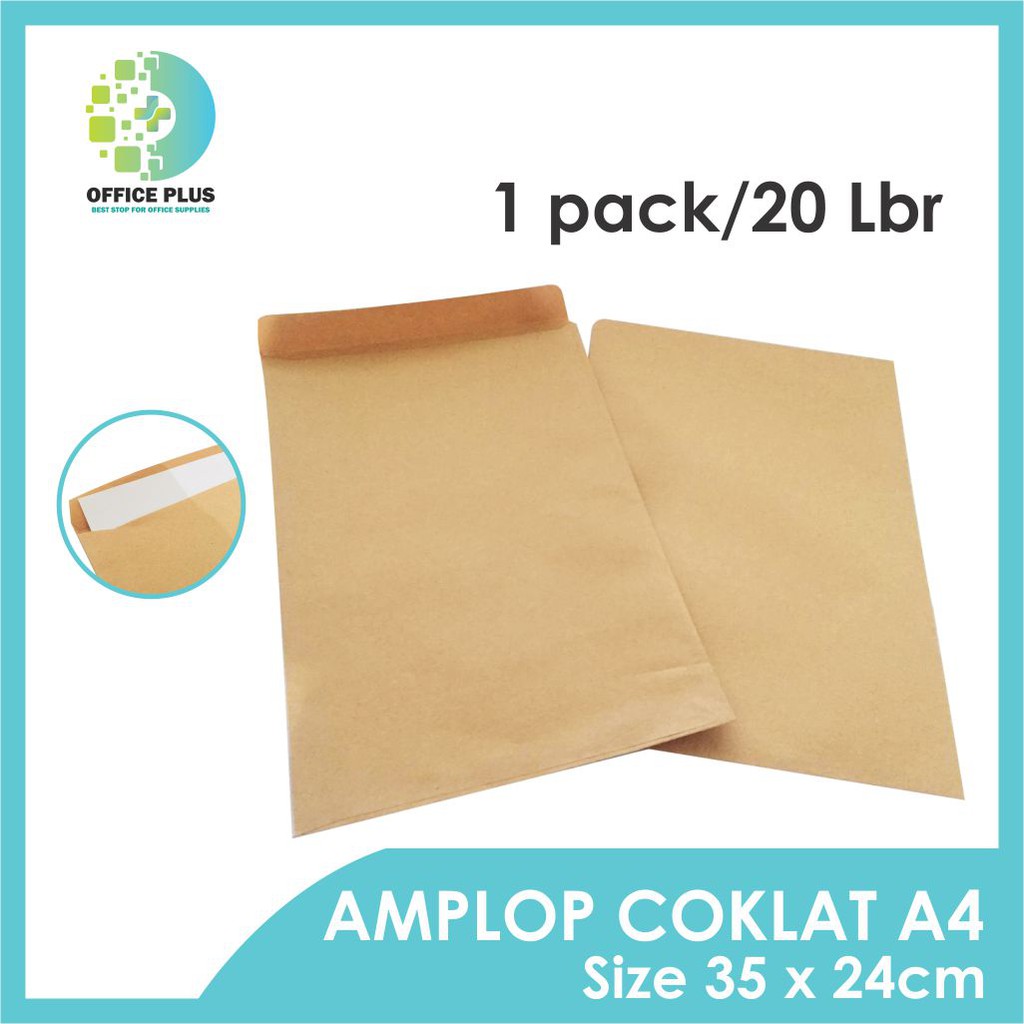 Jual Amplop Coklat A4/Folio Ukuran 35X24 - 1 Pack/20 Lembar | Shopee Indonesia