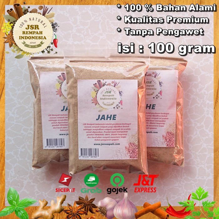 JAHE BUBUK ASLI ISI 100 GRAM KUALITAS PREMIUM BUMBU DAPUR JSR REMPAH