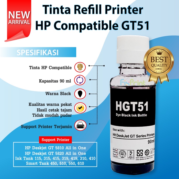 Jual Tinta Refill Cartridge HP 680 682 678 802 803 Black Color Printer