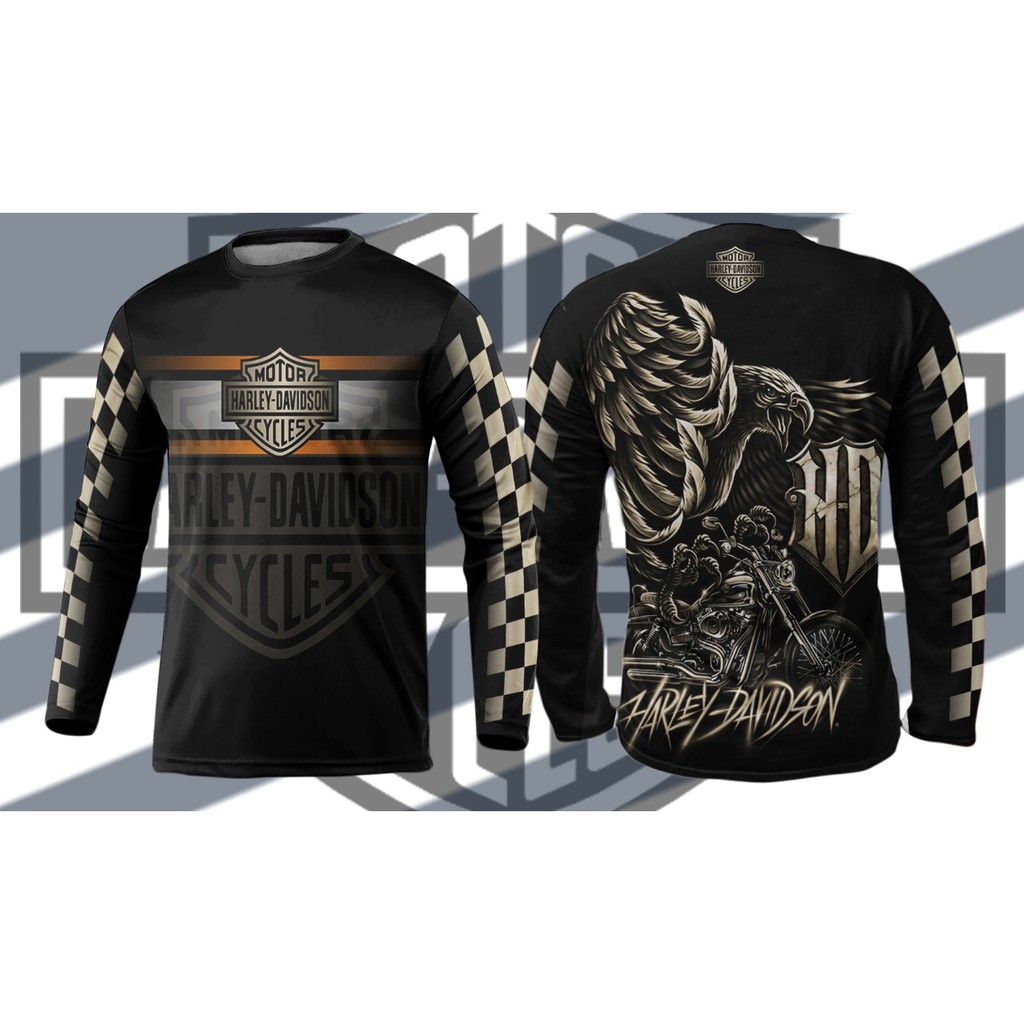 Kaos Harley Davidson Lengan Panjang Fullprint Sublimation Custom Design