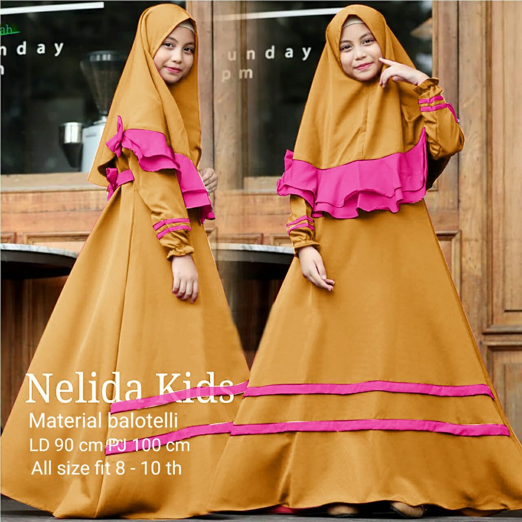 NELIDA KIDS BAJU GAMIS ANAK PEREMPUAN USIA 7 8 TAHUN Shopee Indonesia