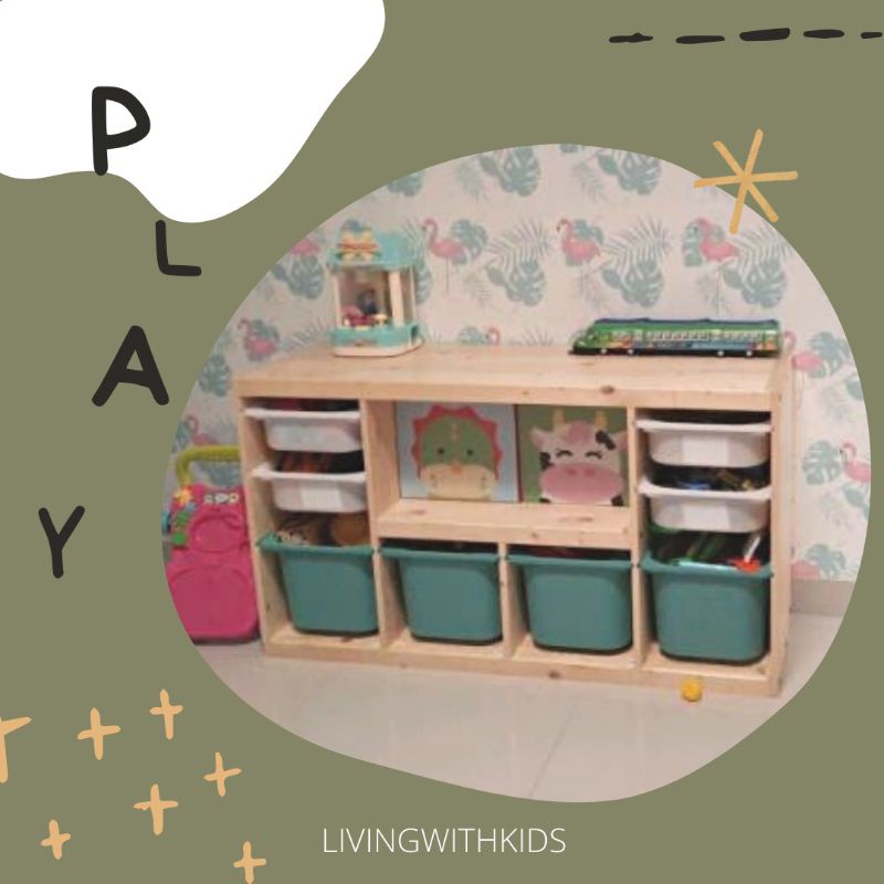 Jual Rak Mainan Anak Murah Diskon / Rak Buku / Penyimpanan Mainan Anak / Rak Susun Indonesia|Shopee Indonesia