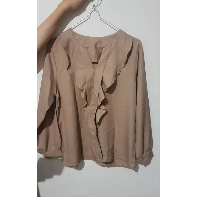 Jual Blouse Coklat Gold | Shopee Indonesia