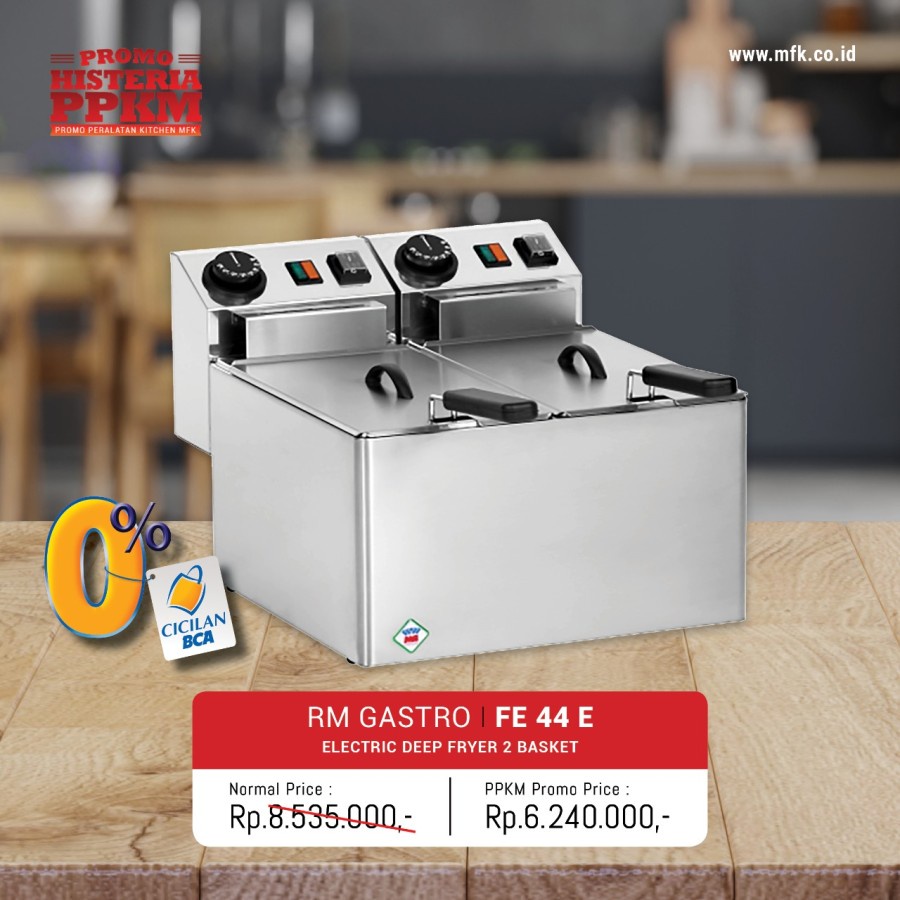 Jual Electric Deep Fryer 2 Basket 5 liter RM Gastro FE 44 E Shopee